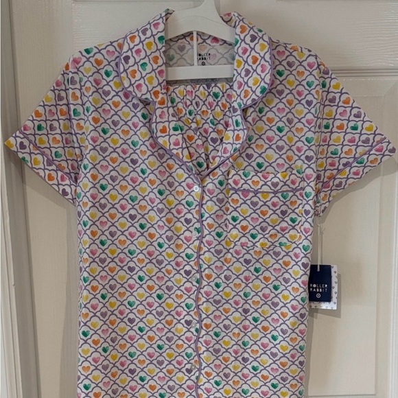 NWT Roller Rabbit + Target Collab Geo Hearts PajamaSet